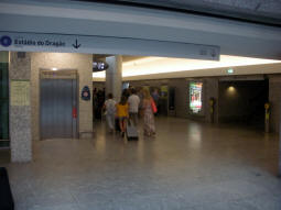 Ticket hall and lift to departure island platform