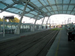 The arrivals platform and one of the departure platforms from the latter