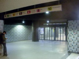 Access to all platforms except eastbound. The main exit is parallel to the right