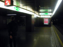 An exit from the westbound platform