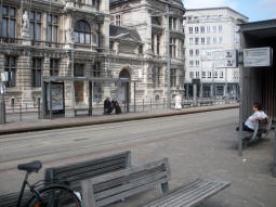Two of the platforms: this side for south-westbound, other side for northbound (not north-westbound)