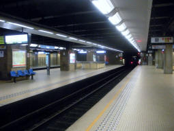 The metro platforms from one of the eastbound