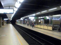 The metro platforms from one of the eastbound