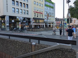 From the westbound platform accesses to a subway for access to this and the eastbound platform can be seen