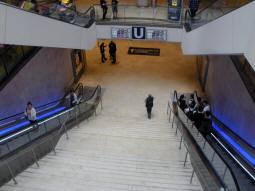 Entrance from a shopping centre