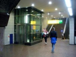 The southern exit from the northbound platform, and the lift