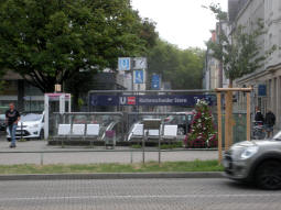One of the entrances to the underground station for north- and southbound