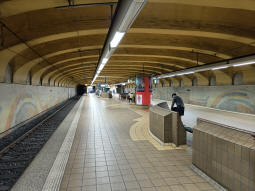 The island platform with the nearest side for westbound