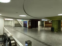 Concourse from the top of one of the escalators down to the platforms