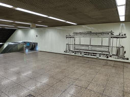 Tram artwork next to the access to the westbound stadtbahn platform