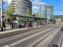 The eastbound island platform from the westbound