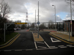 The entrance to the car park. The station is off to the left