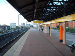 Looking along the platform towards Manchester