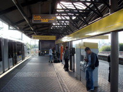 Looking towards the exit from the platform for trams to Altrincham, East Didsbury, Eccles and MediaCityUK