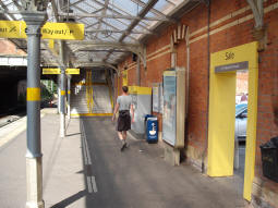 The ways out from the platform for trams to Altrincham