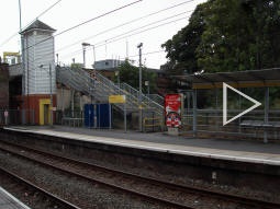 Auto-stitched panorama (didn't come out quite right but you get the idea) of the platform for trams to Manchester