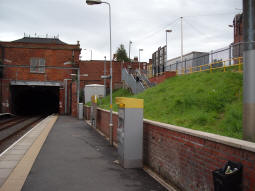 Looking towards the stairs exit from the platform for trams to Altrincham and St Werburgh's Road