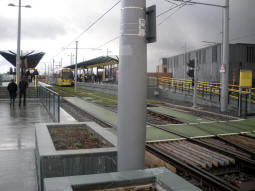 The platforms from the side of the platform only for trams via Cornbrook