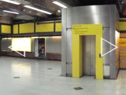 Panorama of the the level above the platforms, and below the mainline station
