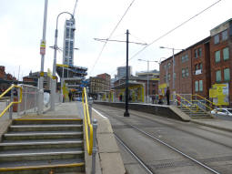 The platforms from by the one for trams via Market Street