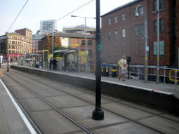 Looking across to the platform for trams via Victoria from the other platform