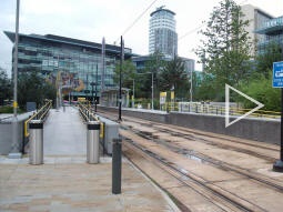Looking at the station from the non-terminating end