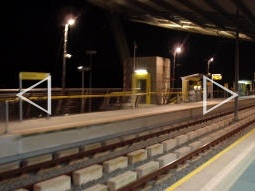 The platform for trams to Manchester