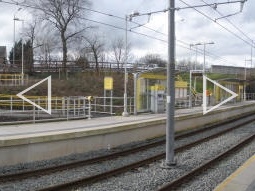 Auto-stitched panorama of the platform for trams to Rochdale