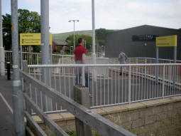 The entrance to the platform for trams to Rochdale