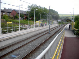 The platforms from by the platform for trams to Rochdale