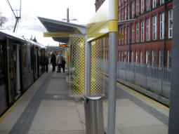 Looking along the platforms for trams to Manchester