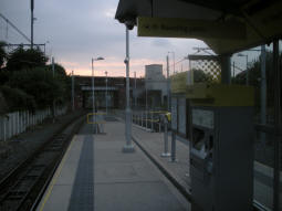 Looking towards the exits to St Werburgh's Road itself from the platform for trams to Manchester