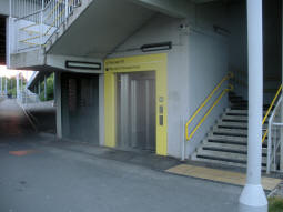 The lift and stairs up to St. Werburgh's Road itself