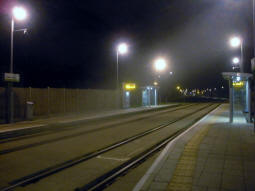The platforms from by the platform for trams to Beeston and Nottingham