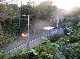 Looking down to the single platform from Bagnall Road