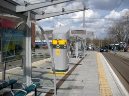 Looking along the side of the platform for trams to Clifton South