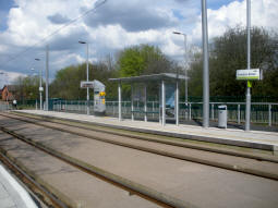 The platform for trams to Clifton South from by the other platform