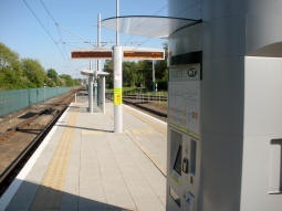 Looking along the platform for trams to Station Street on the Hucknall branch