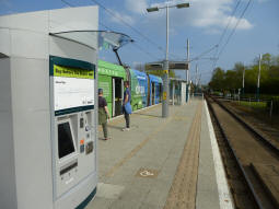 The Hucknall branch island platform from the side for trams to Hucknall