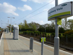 The Hucknall branch island platform from the side for trams to the city centre