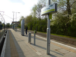 The Phoenix Park branch island platform from the side for trams to Phoenix Park