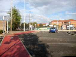 Looking towards the stop