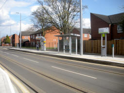 The platform for trams to Toton Lane from by the other platform