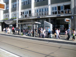Another view of the platform for trams to Hucknall and Phoenix Park. One of the new ticket machines can be seen