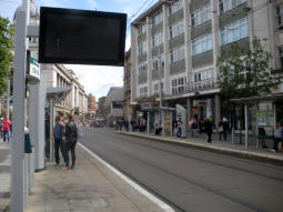 A new display has been installed at the end of the platform for trams to Clifton South or Toton Lane showing tram and bus departures. Unfortunately you can't see it very well in bright sunlight