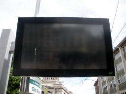 The new display showing tram and bus departures