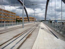 Looking towards the stop from by the lift and stairs on the other side of the A52