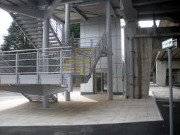 The lift and stairs on the other side of the A52 from the stop