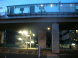 Looking towards the lift and stairs up to the stop from the street
