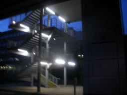 The stairs and lift up to the stop